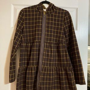 Boutique zip up hooded tiered jacket
